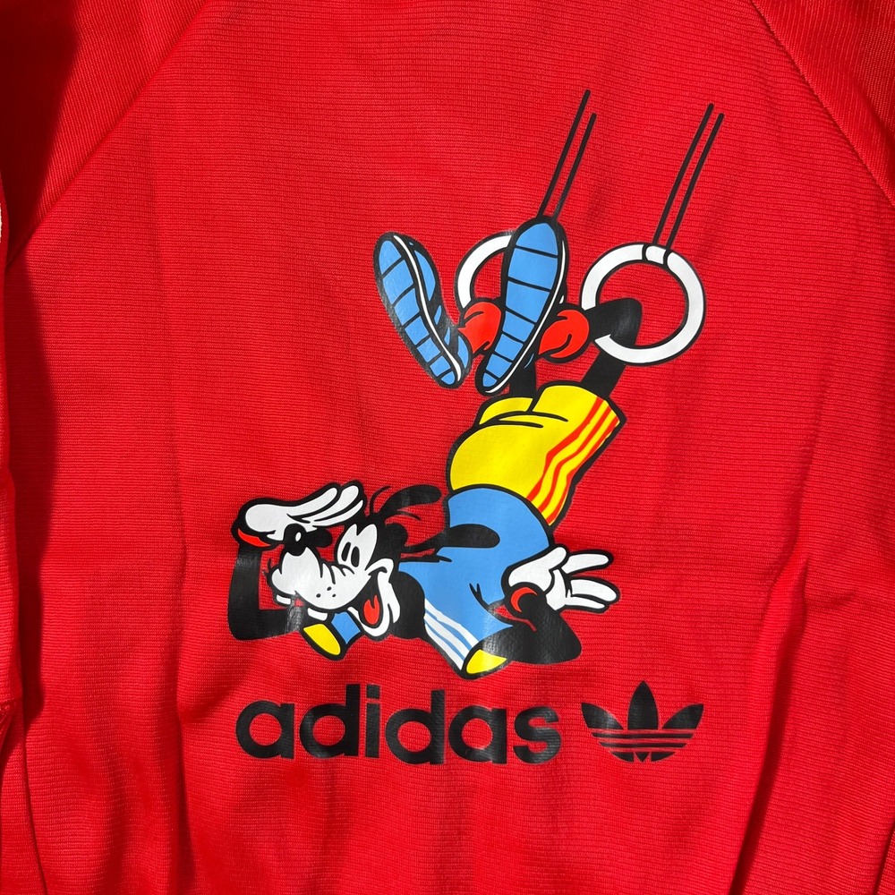 Adidas Track Suit Kids 9M Red Disney Goofy Superstar Jacket Pants Set Vintage - Picture 4 of 16